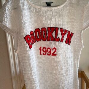 Brooklyn 1992 White Smocked Top